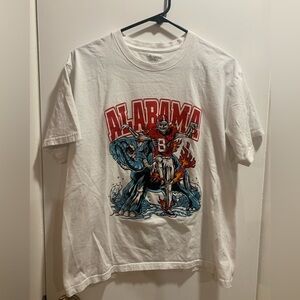 Alabama Footbal Crimson Tide Football #8 Tee Skeleton Graphic Tshirt